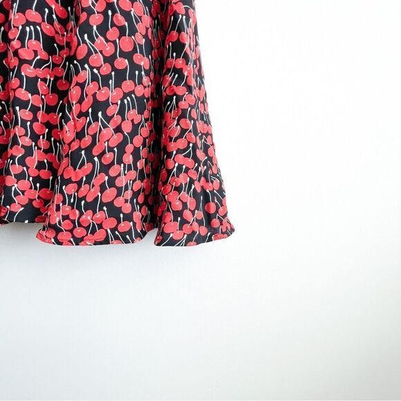 Whistles Anjelica Cherry Print Dress Red Multi Fit and Flare Lined Women's 6 - Picture 4 of 12